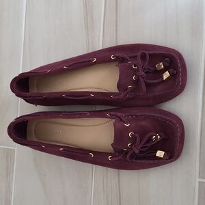 Michael Kors Women's Suede Flat Shoes Burgundy Color Size 7